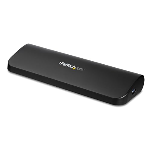 StarTech.com Dual Monitor USB 3.0 Laptop Docking Station mit HDMI/DVI/VGA, 3x USB-A Hub, GbE, Audio, Universal Type-A Dock für Windows/macOS/ChromeOS - TAA Konform (USB3SDOCKHDV) von StarTech.com