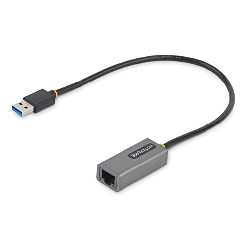 StarTech.com USB 3.0 auf Gigabit Ethernet Netzwerk Adapter - 10/100/1000 Mbit/s, USB auf RJ45, USB auf LAN Adapter, USB Ethernet Adapter (GbE), 30cm Festes Kabel, Treiberlose Installation (USB31000S2) von StarTech