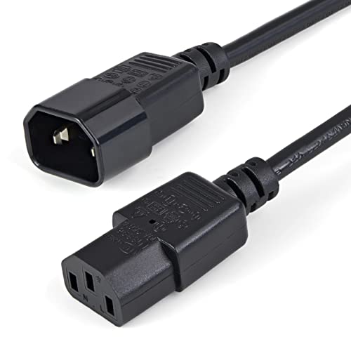 StarTech.com 1 m Stromkabel Verlängerung, C14 auf C13, 10A 125V, 18AWG, Stromkabel Verlängerung für Computer, IEC-320-C14 auf IEC-320-C13 AC Netzteil Stromkabel Verlängerung, UL gelistet (PXT1001M) von StarTech.com