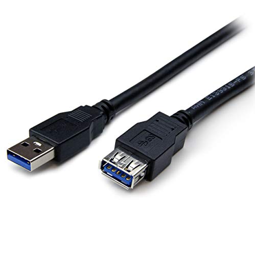 StarTech.com 2m USB 3.0 Verlängerungskabel, USB 3 Typ A auf A 2 Meter Kabel Verlängerung, Stecker/ Buchse, Schwarz von StarTech