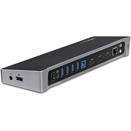 StarTech.com Drei Monitore USB 3.0 Docking Station mit 2x 4K DisplayPort & HDMI, 5x USB-A Hub (1x Fast-Charge), 3,5mm Audio, GbE, USB 3 Dockingstation mit DisplayLink, MacOS / Windows (USB3DOCKH2DP) StarTech.com Drei Monitore USB 3.0 Docking Station mit 2x 4K DisplayPort & HDMI, 5x USB-A Hub (1x Fast-Charge), 3,5mm Audio, GbE, USB 3 Dockingstation mit DisplayLink, MacOS / Windows (USB3DOCKH2DP) von StarTech.com