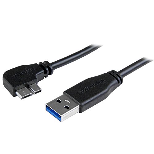 StarTech.com 2m Micro USB 3.0 Kabel - USB A zu links gewinkeltes Micro B USB Anschlusskabel - M/M - USB 3.1 Gen 1 (5 Gbit/s) von StarTech