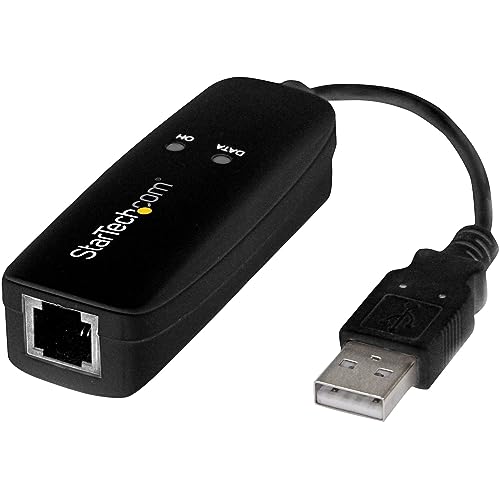 StarTech.com USB 2.0 Faxmodem - 56K Externes DialUp V.92 Modem/Dongle/Adapter - Computer/Laptop Faxmodem - USB auf Telefonbuchse - USB Datenmodem - Netzwerk Fax/CMR/POS (USB56KEMH2) von StarTech.com