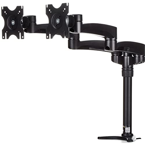 StarTech.com Dual Monitorhalterung mit verstellbaren Armen - Monitor Tischhalterung (12 bis 24") höhenverstellbar mit Kabelführung von StarTech