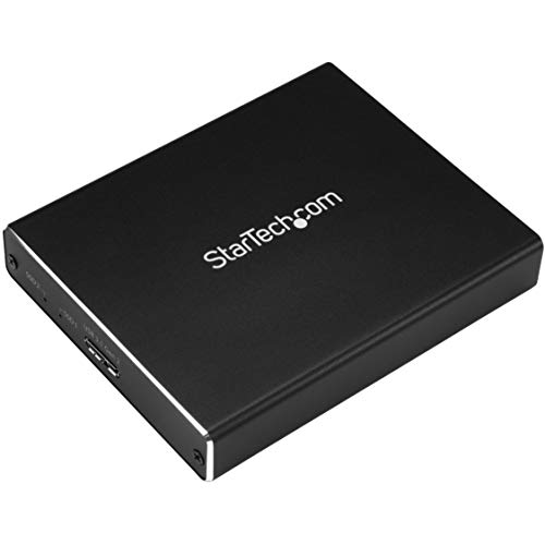 StarTech.com SSD Festplattengehäuse für zwei M.2 Festplatten - USB 3.1 Type C - USB C Kabel - USB 3.1 Case zu 2x M2 Adapter von StarTech