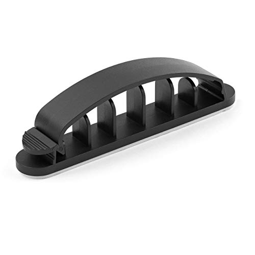 StarTech.com Kabel-Management-Clips – Selbstklebender Kabelkamm mit 6 Steckplätzen – wiederverwendbarer Desktop-USB/Computer/Ethernet/AV Kabel-Organizer – klebrige Kabelhalter – Nylon-Kabelklemme von StarTech