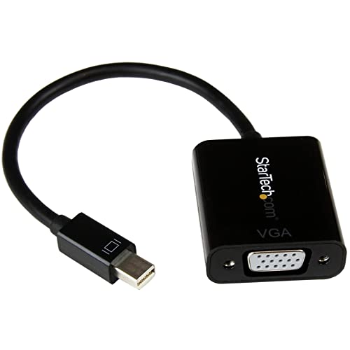 StarTech.com Mini DisplayPort auf VGA Adapter - Aktiver Mini DP 1.2 auf VGA Konverter/Dongle - 1080p Video - mDP oder Thunderbolt 1/2 Mac/PC zu VGA Monitor/Projektor/Display - Schwarz (MDP2VGA2) von StarTech