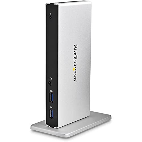 StarTech.com Dual Monitor Dockingstation mit USB 3.0 auf DVI-I & DVI-D und Adaptern für VGA & HDMI, 5x USB 3.0 & Audio - Vertikale DVI Dockingstation für ChromeOS, Mac & Windows (USB3SDOCKDD) von StarTech.com