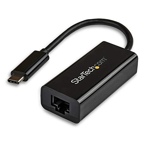StarTech.com USB-C auf Gigabit Ethernet Adapter - Schwarz - Thunderbolt 3 kompatibel - Windows & Mac - RJ45 LAN Netzwerkkonverter (US1GC30B) von StarTech