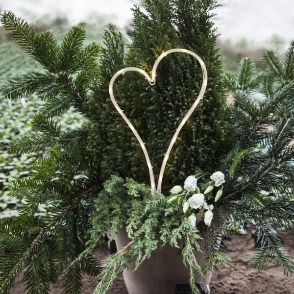 LED Herz für Außen - Grabschmuck - H: 39cm - 18 warmweiße LED - Batteriebox ca. 1 Monat/Satz - Timer LED Herz für Außen - Grabschmuck - H: 39cm - 18 warmweiße LED - Batteriebox ca. 1 Monat/Satz - Timer von MARELIDA