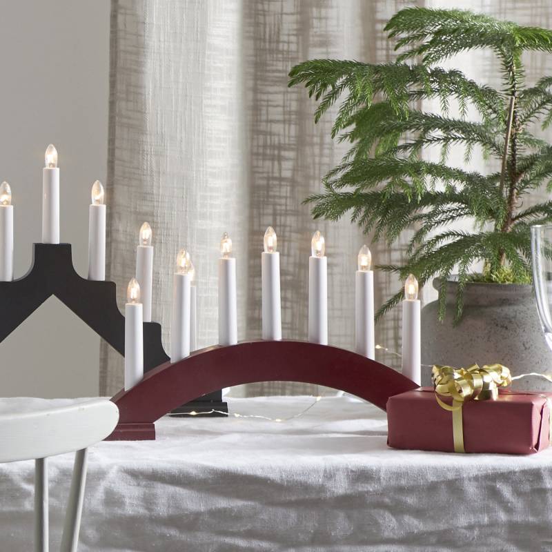 Lichterbogen Bea - 7flammig - warmweiße Birnchen - L: 39cm, H: 22cm - Schalter - rot Lichterbogen Bea - 7flammig - warmweiße Birnchen - L: 39cm, H: 22cm - Schalter - rot von StarTrading