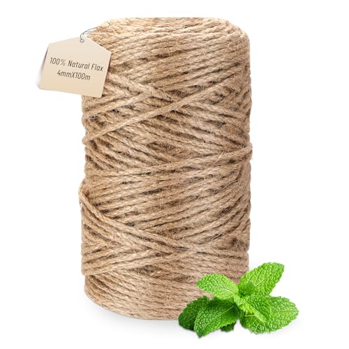 Staranry 100M Jute-Schnur, 4MM Braun Juteschnur, 100% Natur Jute Kordel, Reißfestes Naturgarn für Basteln, Jutegarn Naturfarbe, Paketschnur Naturfaser, Bindegarn, Bindeschnur für Deko Staranry 100M Jute-Schnur, 4MM Braun Juteschnur, 100% Natur Jute Kordel, Reißfestes Naturgarn für Basteln, Jutegarn Naturfarbe, Paketschnur Naturfaser, Bindegarn, Bindeschnur für Deko von Staranry