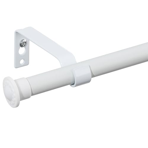 Starbover Gardinenstange Weiß Matt, 16mm Gardinenstange Ausziehbar 76-188cm, Vorhangstange Scheibengardinenstange Metall Wandmontage mit Halterungen und Endstücken für Wohnzimmer Schlafzimmer von Starbover