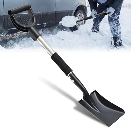 Starbover Gartenschaufel Klein, Robuste Blumenkelle Silber mit D-Griff 78cm, Leichte Handschaufel Metall für Erwachsene & Kinder, Allround-Schaufel zum Graben für Garten, Schnee & Camping von Starbover