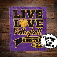 Live Love Volleyball Decke Oder Wandflagge Personalisiert Teamfarben, Name Und Anzahl Spieler Geschenk Ende Der Saison Senior von StarbrightKids