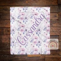 Personalisierte Blumen Aquarell Rosa Lila Rosen Decke Benutzerdefinierte Baby Shower Geschenk von StarbrightKids