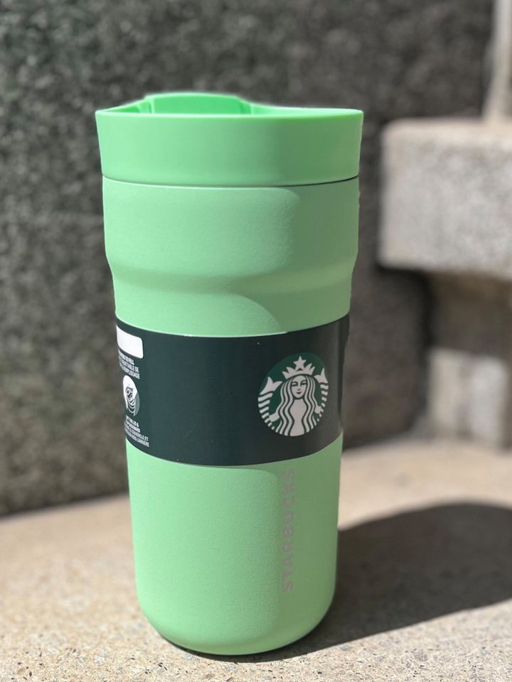 Starbucks Frühstücks-Geschirrset Starbucks Tumbler – Slurge Green push and sip button von Starbucks