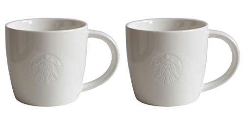 STARBUCKS Collection Tall Fore Here Trinkgläser, kurz, Weiß, 2 Paar – Tall/12oz/355 ml von STARBUCKS