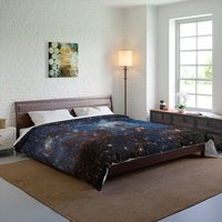 Galaxy Space Bettdecke, Celestial Stars Constellation King Queen Twin Single Full Size Steppdecke Bettwäsche Dekor Schlafzimmer von Starcovedesign