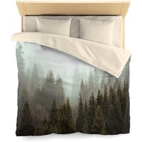 Nebelige Wald Bettbezug, Kiefern Bäume Microfaser Full Queen Twin Einzigartige Lebendige Bettbezug Modern Home Bettwäsche Schlafzimmer Dekor von Starcovedesign