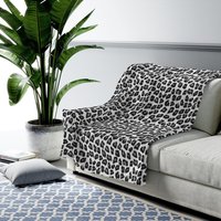 Schnee Leopard Fleece Decke, Schwarz Weiß Samt Decke Weich Plüsch Flauschig Warm Erwachsene Kinder Klein Groß Home Decor Geschenk von Starcovedesign