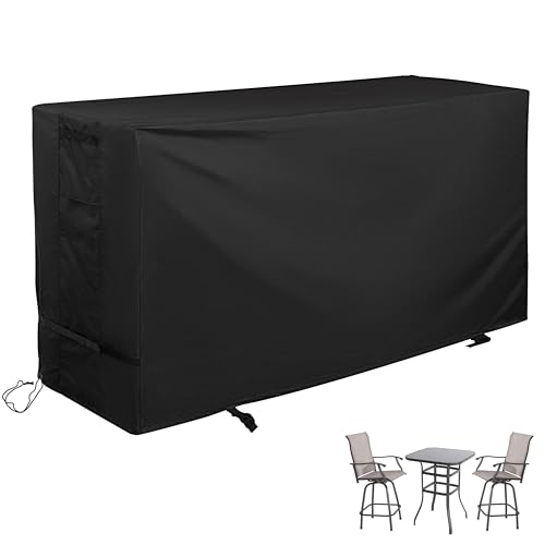 Starcrew Bar Höhe Terrasse Set Abdeckung Outdoor Bistro Set Abdeckung für High Top Bar Tisch und Stühle/Outdoor High Hocker Bistro Set, Möbel Set Abdeckung für High Top Patio Set von 3 Stück von Starcrew