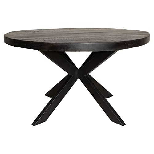 Esszimmertisch Denver Black | Rund | 120 cm | Mangoholz Möbel von Starfurn