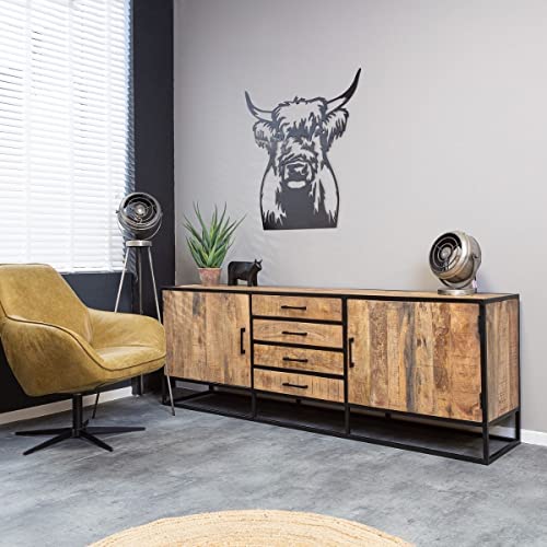 Sideboard Denver | Mangoholz und Stahl | 210 cm von Starfurn