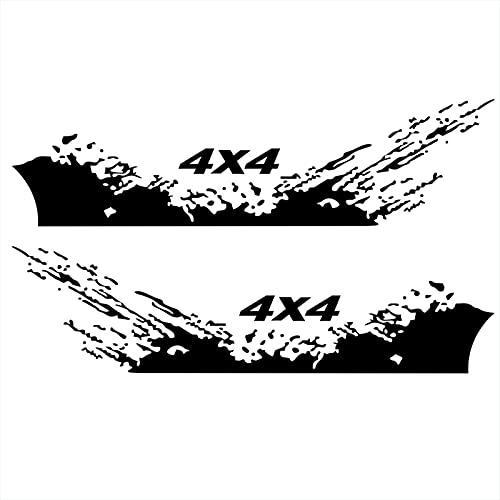 Staright 4PCS Autoaufkleber 4X4 Off Road (40 * 10 cm) + Mountain Graphic Decal (190 * 50 cm) Aufkleber für Auto LKW Außenzubehör Schwarz von Staright