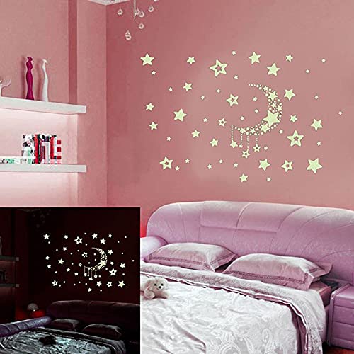 Staright Nacht Sternenhimmel Mond Sterne DIY im Dunkeln leuchtende Aufkleber Kinderzimmer Wanddekoration Aufkleber für Kinder Baby Schlafzimmer Wohnzimmer von Staright