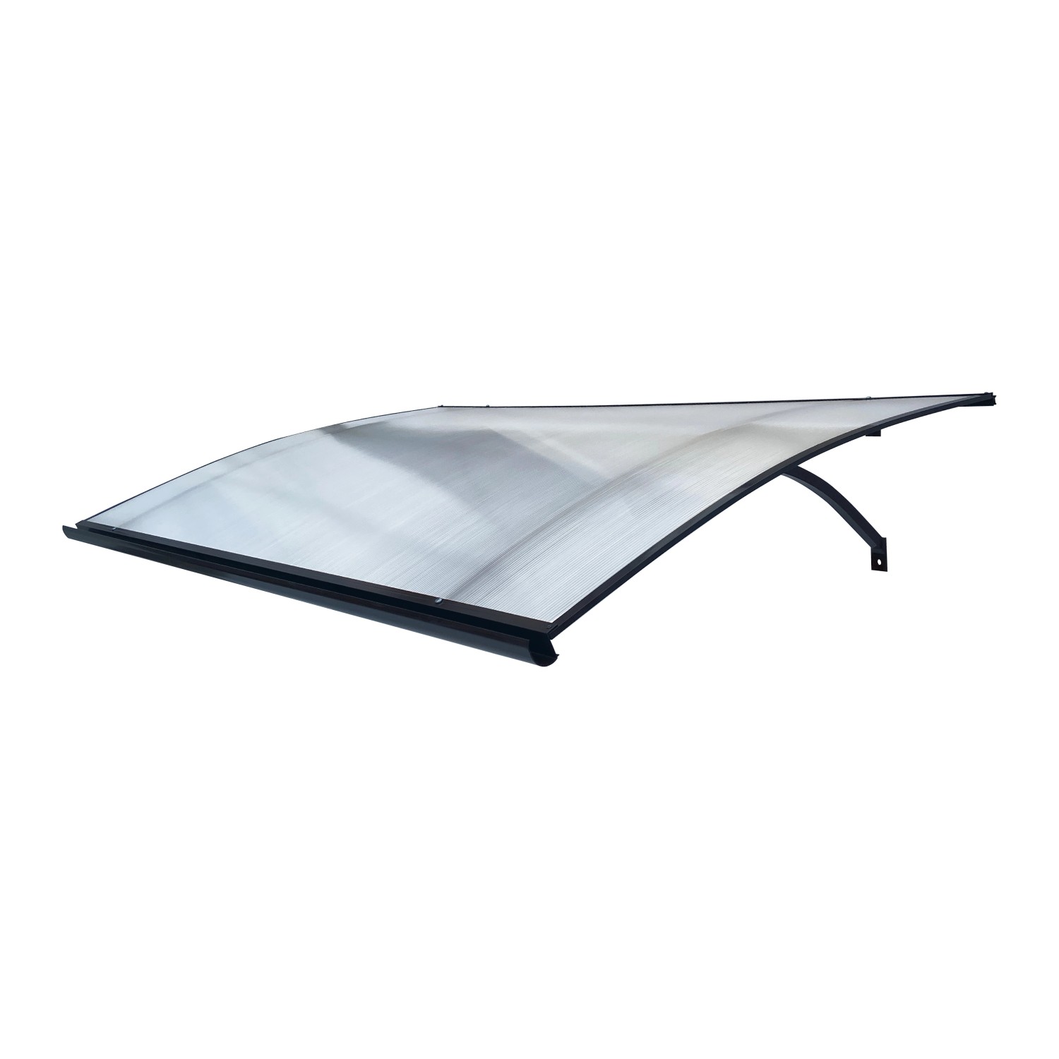 STARKEDACH Aluminiumrahmen Vordach Gebogen L-160 RAL 7016 Mit Polycarbonatbeschichtung von StarkeDACH