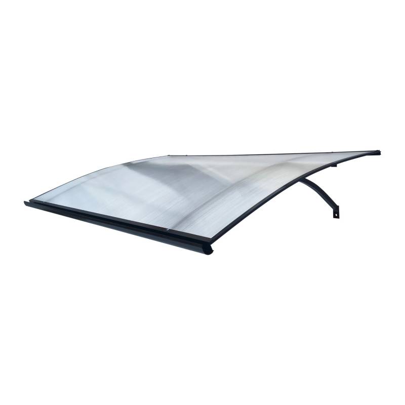 STARKEDACH Aluminiumrahmen Vordach Gebogen L-160 RAL 7016 Mit Polycarbonatbeschichtung von StarkeDACH