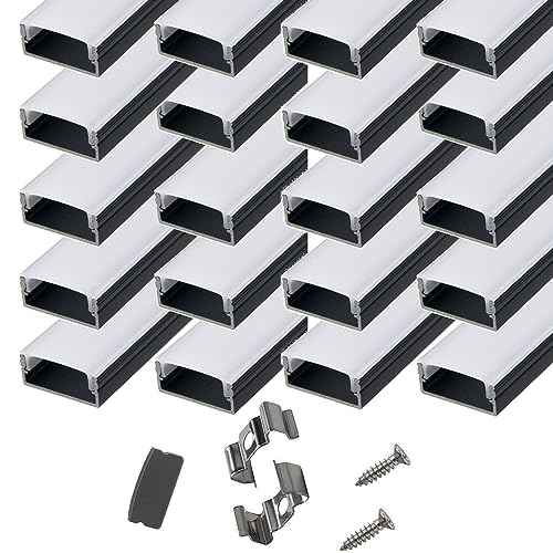 StarlandLed LED Schwarze aluminium 20-Pack avec accessoires de montage complets pour bande LED jusqu'à 16mm, Parfaitement adapté aux … … von StarlandLed