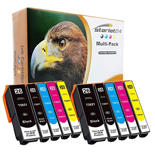 10er-Set D&C Druckerpatronen alternativ zu Epson T2621 T2631 T2632 T2633 T2634 Expression Premium XP-510 XP-520 XP-600 XP-605 XP-610 XP-615 XP-620 XP-625 XP-700 XP-710 XP720 XP800 XP810 XP820 von Starlet24 Tintenpatronen (Orig. Adlerware)