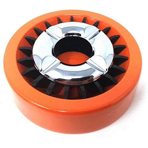 Starlet24® Gluttöter Aschenbecher für draußen Windaschenbecher Ascher stabil rund flach - ORANGE von Starlet24