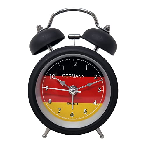 Starlet24 Glockenwecker Deutschland Motiv Uhr Wecker Tischuhr schwarz von Starlet24