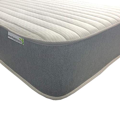 Starlight Beds Kleines Doppelbett, 122 cm, Memory-Faser-Federkernmatratze mit luxuriösem Jersey-Strickstoff, alle feuerbeständigen, geregelten Materialien, Weiß von Starlight Beds