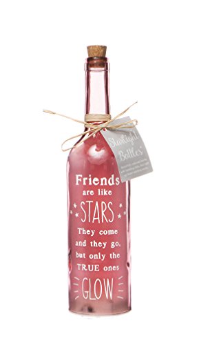 Aufleuchtende LED "Friends are Like Stars" Glasflschenlicht | Schönes Geschenk für Ihre beste Freundin von Boxer Gifts