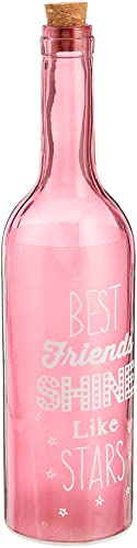 Starlight Bottles Best Friends, Glas, Rot, 6.7 x 6.7 x 29.5 cm von Boxer Gifts