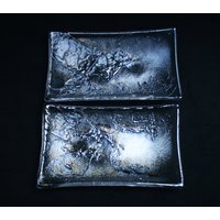 Antarktis Silber-Gold - Handgemachte Verschmolzene Glasseife/Trinket Kleine Sushi Schale. Ein Strukturiertes Schimmerndes Irisierendes Finish Auf von StarlightAndShadows