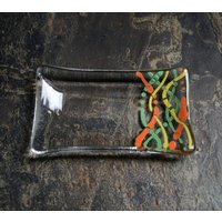 Serpentin Serie "Fruity' | D1 Verschmolzene Glasseife/Trinket Mini Sushi Pralinenschale in Orange, Gelb Und Grün Auf Klarer Basis von StarlightAndShadows