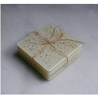Verschmolzene Glas Untersetzer "star Shine Gold' Elfenbein Untersetzer Mit Gold Glitzern. Wähle Ein Paar Oder 4Er Set von StarlightAndShadows