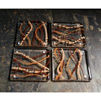 Verschmolzene Glas-Untersetzer. "Serpentin - Erde' Brauntöne Auf Klarer Basis. Quiggly Untersetzer. Wähle 2 Oder 4. Kann Individuell Angefertigt Verschmolzene Glas-Untersetzer. "Serpentin - Erde' Brauntöne Auf Klarer Basis. Quiggly Untersetzer. Wähle 2 Oder 4. Kann Individuell Angefertigt von StarlightAndShadows