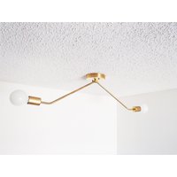Moderne Deckenleuchte Aus Messing - Minimalistisch Schlanke Zwilling Flurbeleuchtung Wohnzimmer Ul Listed von StarlightLighting