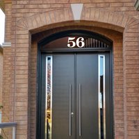 5" Frosted Fanlight Türnummern, Haustür Nummer Aufkleber, Geätzte Glas Hausnummer, Victorian Stil Transom Housewarming Geschenk von StarlightNinjaShop