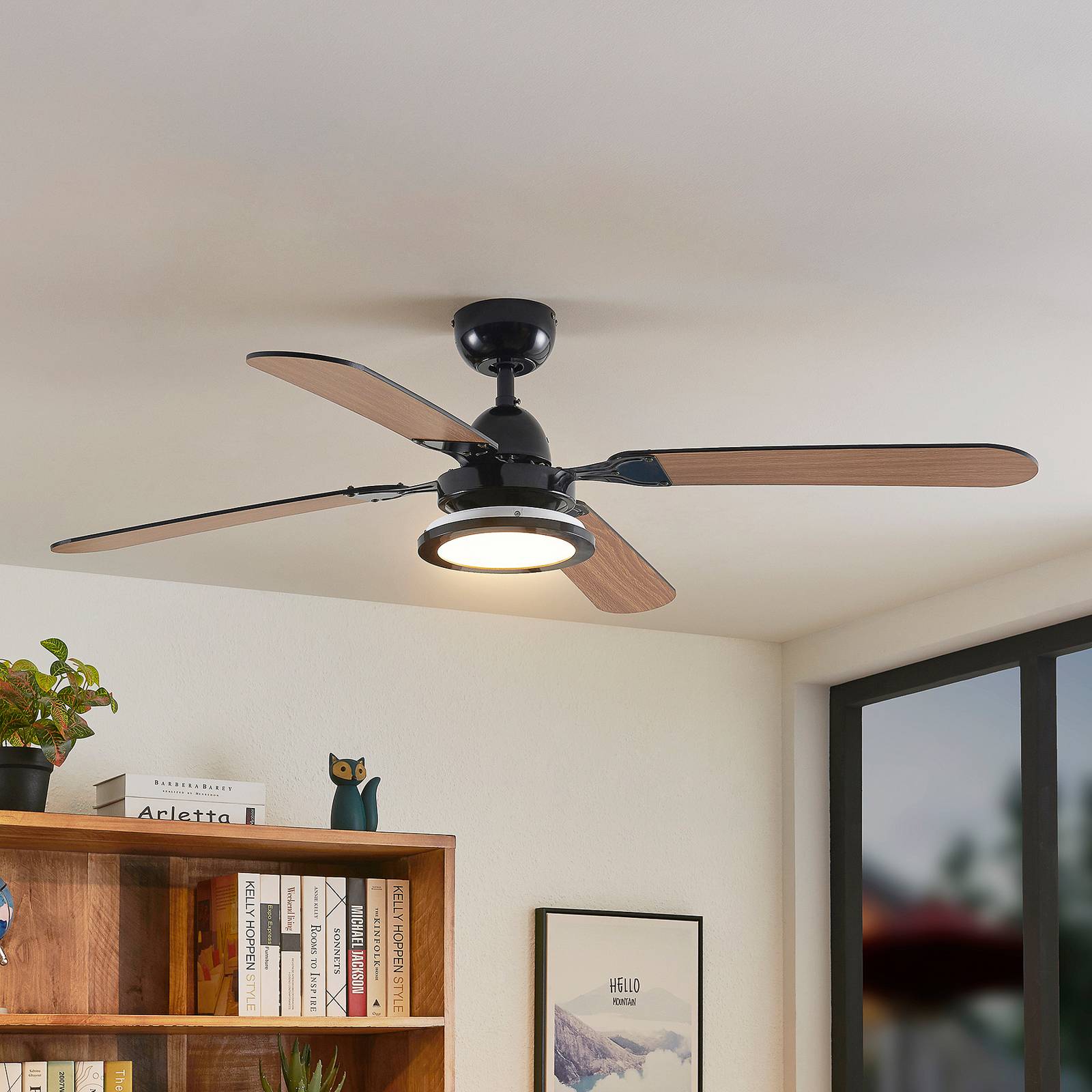 Lucande LED-Deckenventilator Tedric, schwarz, leise, 133 cm Lucande LED-Deckenventilator Tedric, schwarz, leise, 133 cm von LUCANDE