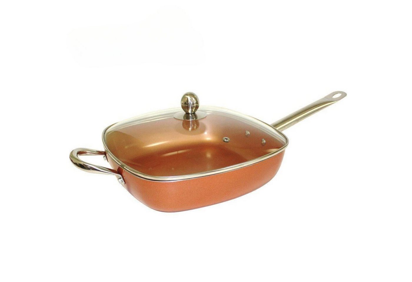 Starlyf Bratpfanne Copper Pan, Kupfer (4 Varianten, 2-tlg., Ø 20/24/28 cm und 28 cm tiefe Pfanne), Kupfer Keramik Pfanne mit Antihaftbeschichtung, backofenfest, Induktion von Starlyf