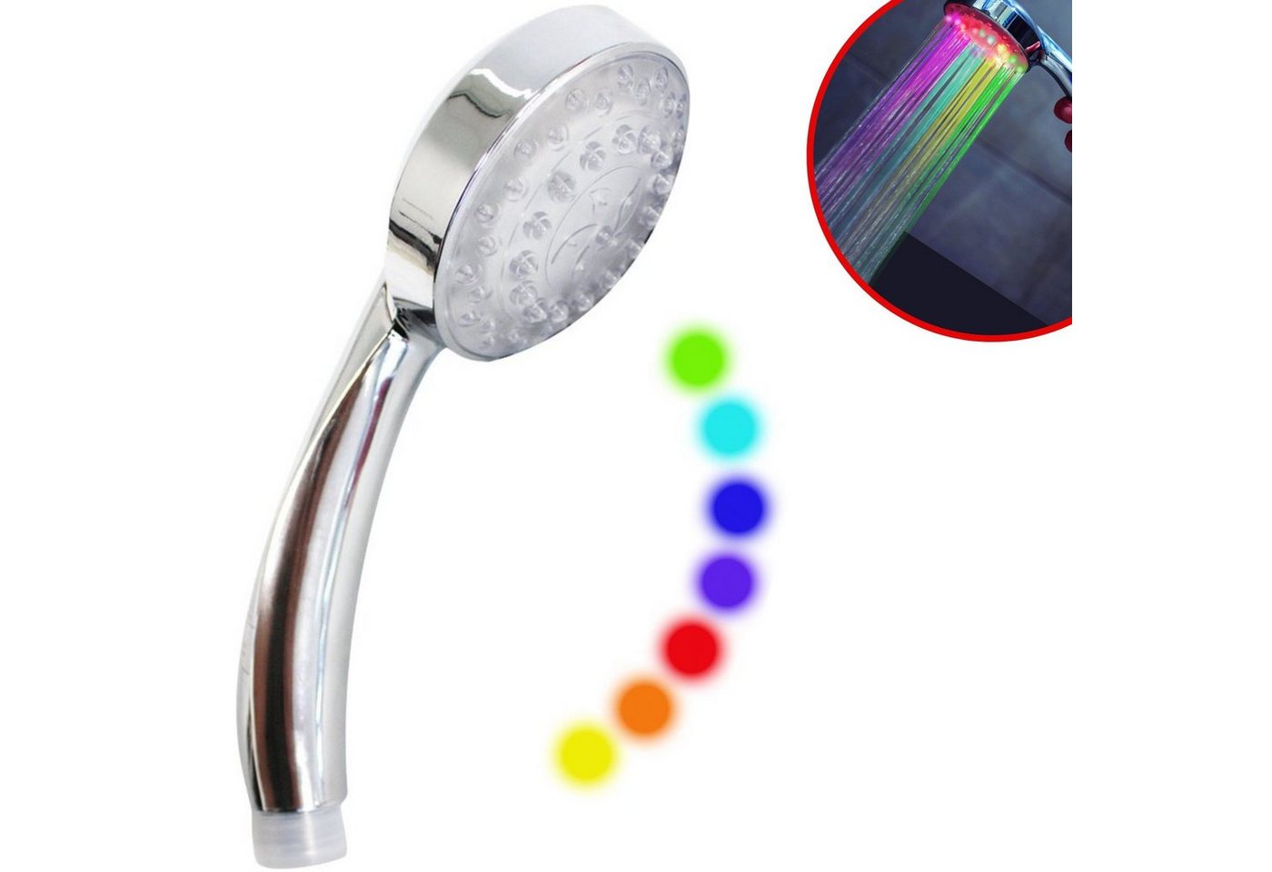 Starlyf Handbrause Shower Festival, (Spar Set, 1-tlg., 1er oder 2er Pack), Duschkopf mit Farbwechsel LED Handbrause,7 Farben Licht von Starlyf