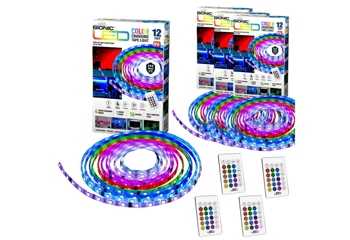Starlyf LED Stripe Bionic LED Lichterkette, LED Lichtband, Farbwechsel Leiste, 16 Farben, 4 Modi, Fernbedienung von Starlyf