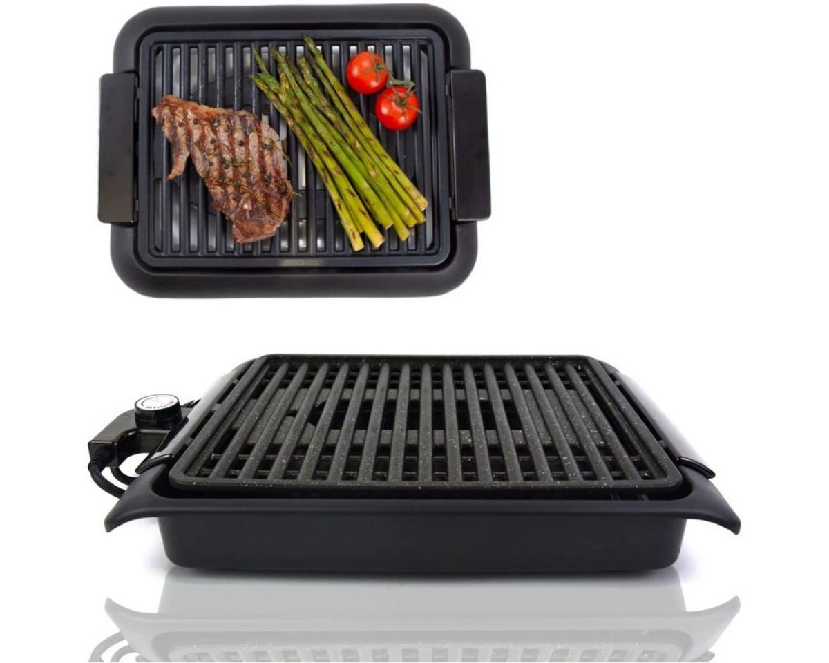 Starlyf Tischgrill Smokefree Grill, 1250,00 W, abnehmbares Thermostat, Stein - Beschichtung, spülmaschinenfest von Starlyf